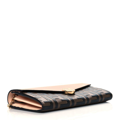 Fendi Vitello Cruise F is Fendi Bi-Color FF 1974 Embossed Continental Envelope Wallet On Chain Maya Black Light Rose 4 of 12