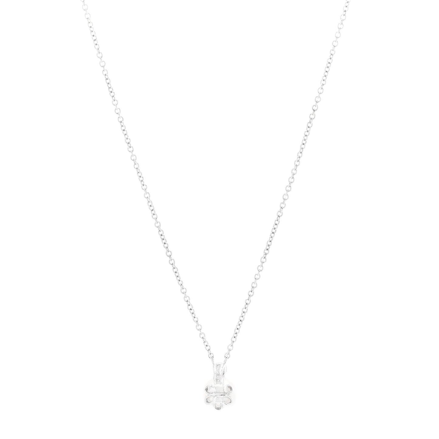 18K White Gold Diamond Cultured Pearl 6.5-7mm Tiffany Signature Pearls Pendant Necklace