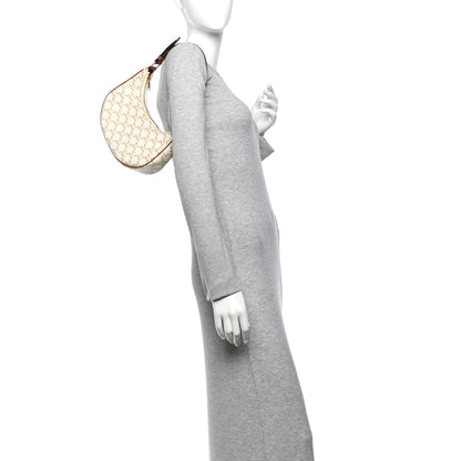 Celine Canvas Calfskin Ava Triomphe Shoulder Bag White 2 of 9