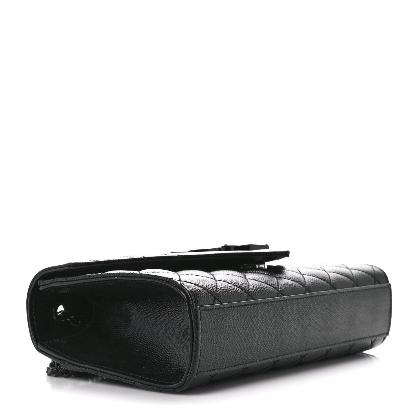 Grain De Poudre Textured Mixed Matelasse Triquilt Small Monogram Monochrome Satchel Black