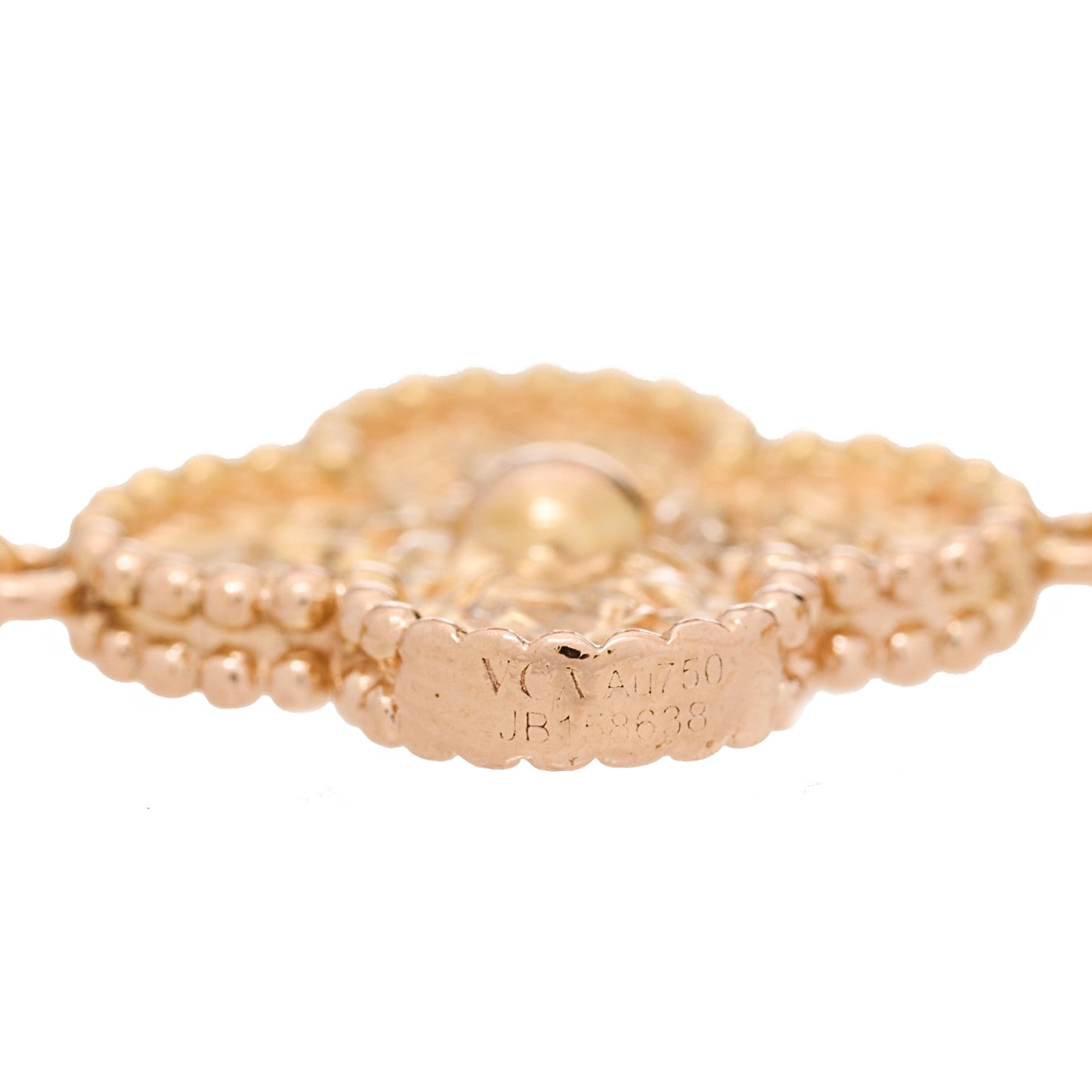Van Cleef & Arpels 18K Rose Gold 5 Motifs Vintage Alhambra Bracelet 4 of 4