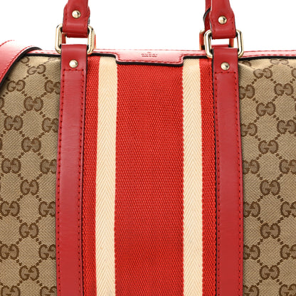 Gucci Monogram Vintage Web Medium Boston Red 8 of 14