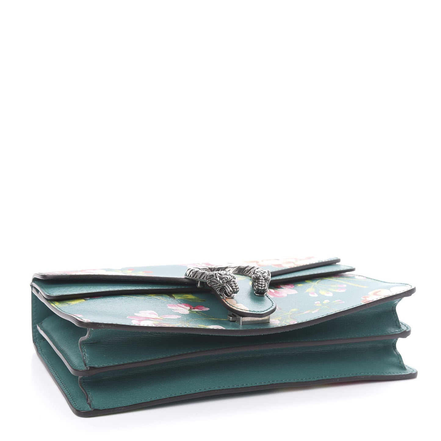Calfskin Blooms Print Small Dionysus Shoulder Bag Bright Emerald Multicolor