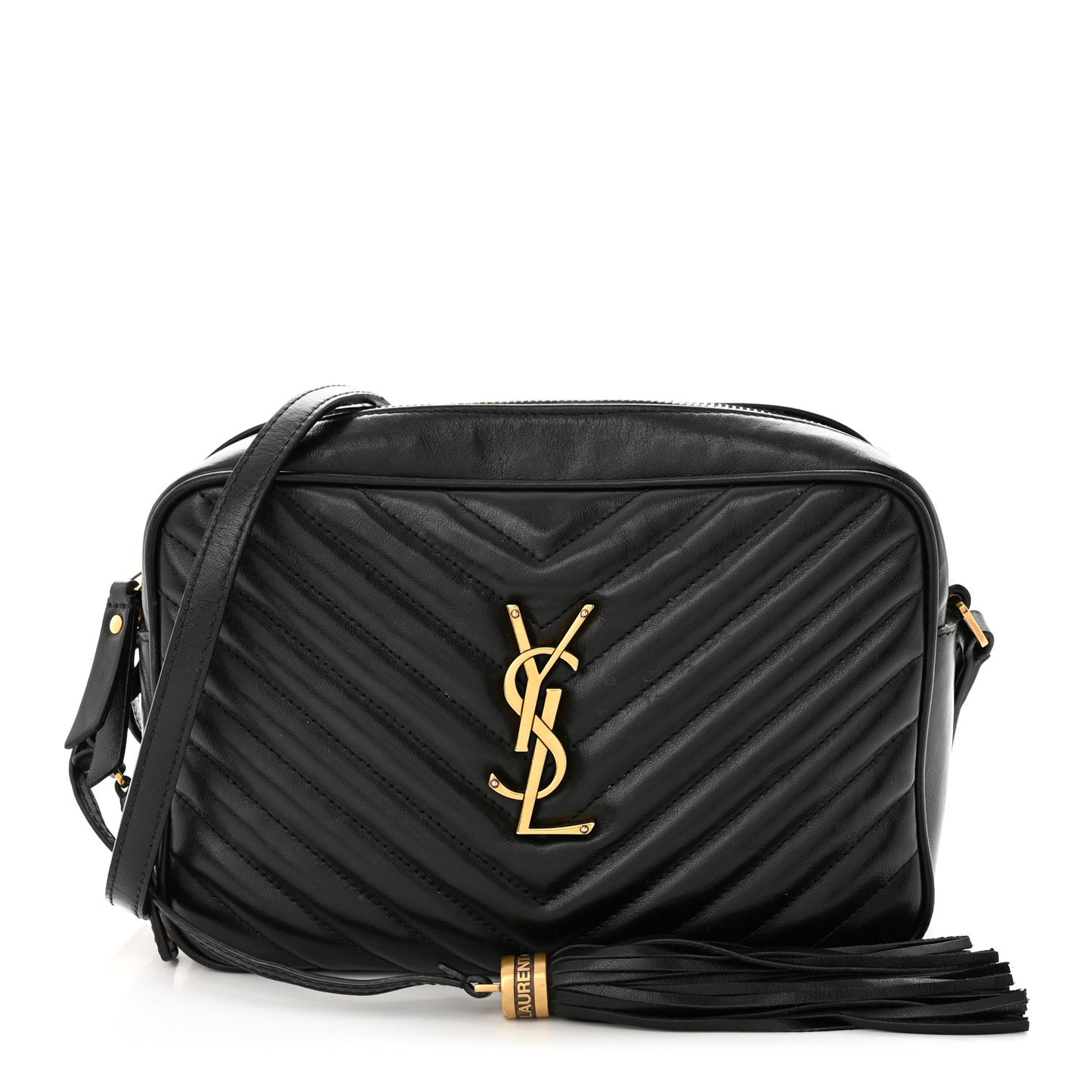 Calfskin Matelasse Monogram Lou Camera Bag Black