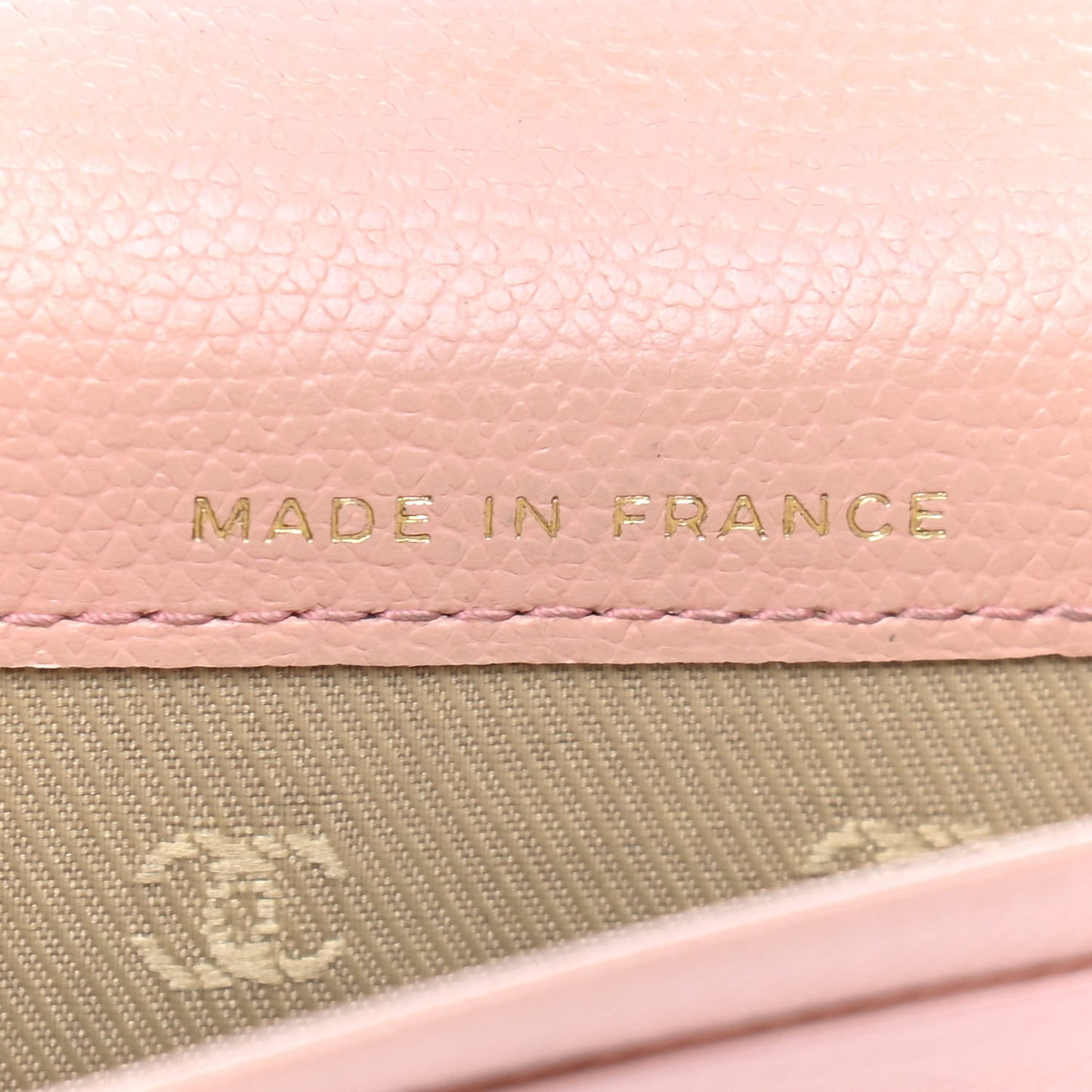 Grained Calfskin CC Button Key Holder Case Pink