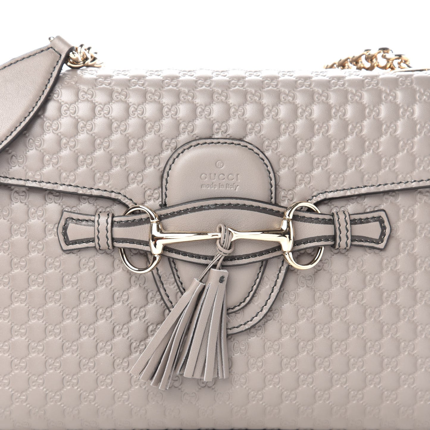 Soft Microguccissima Medium Emily Chain Shoulder Bag Loess