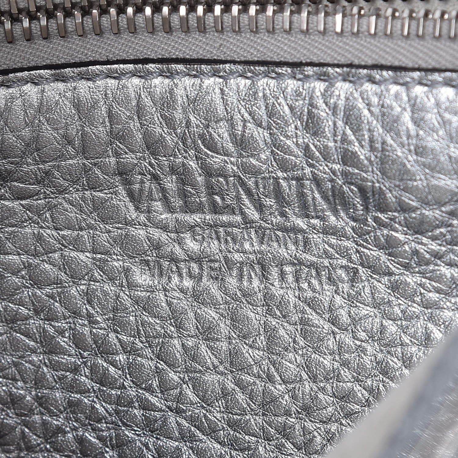 Valentino Garavani Metallic Pebbled Calfskin Small Rockstud Flip-Lock Messenger Bag Silver 6 of 6