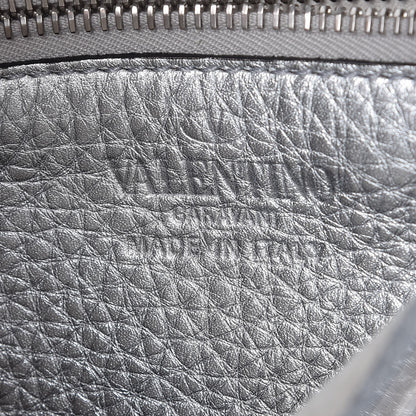 Valentino Garavani Metallic Pebbled Calfskin Small Rockstud Flip-Lock Messenger Bag Silver 6 of 6