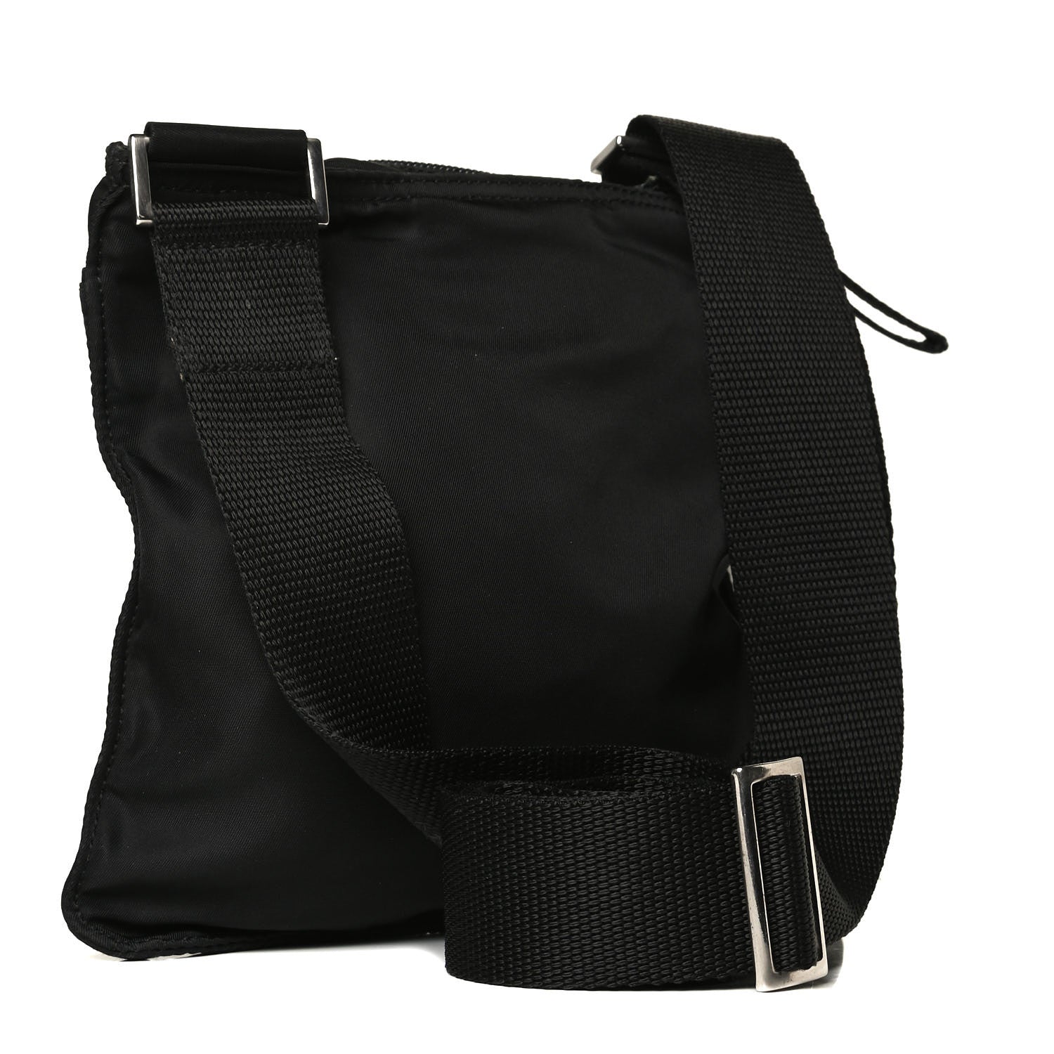 Prada Tessuto Nylon Saffiano Flat Messenger Bag Black 2 of 10