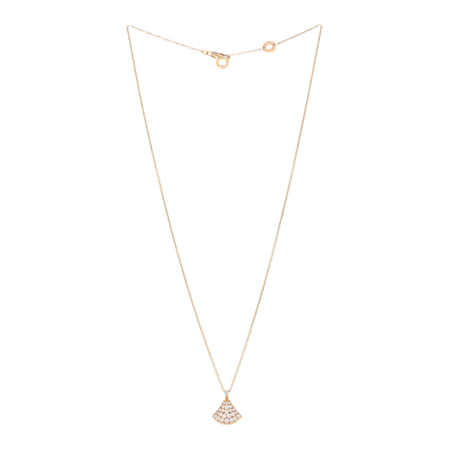 Bulgari 18K Rose Gold Diamond Divas' Dream Pave Pendant Necklace 3 of 5
