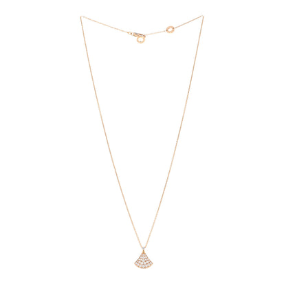 Bulgari 18K Rose Gold Diamond Divas' Dream Pave Pendant Necklace 3 of 5
