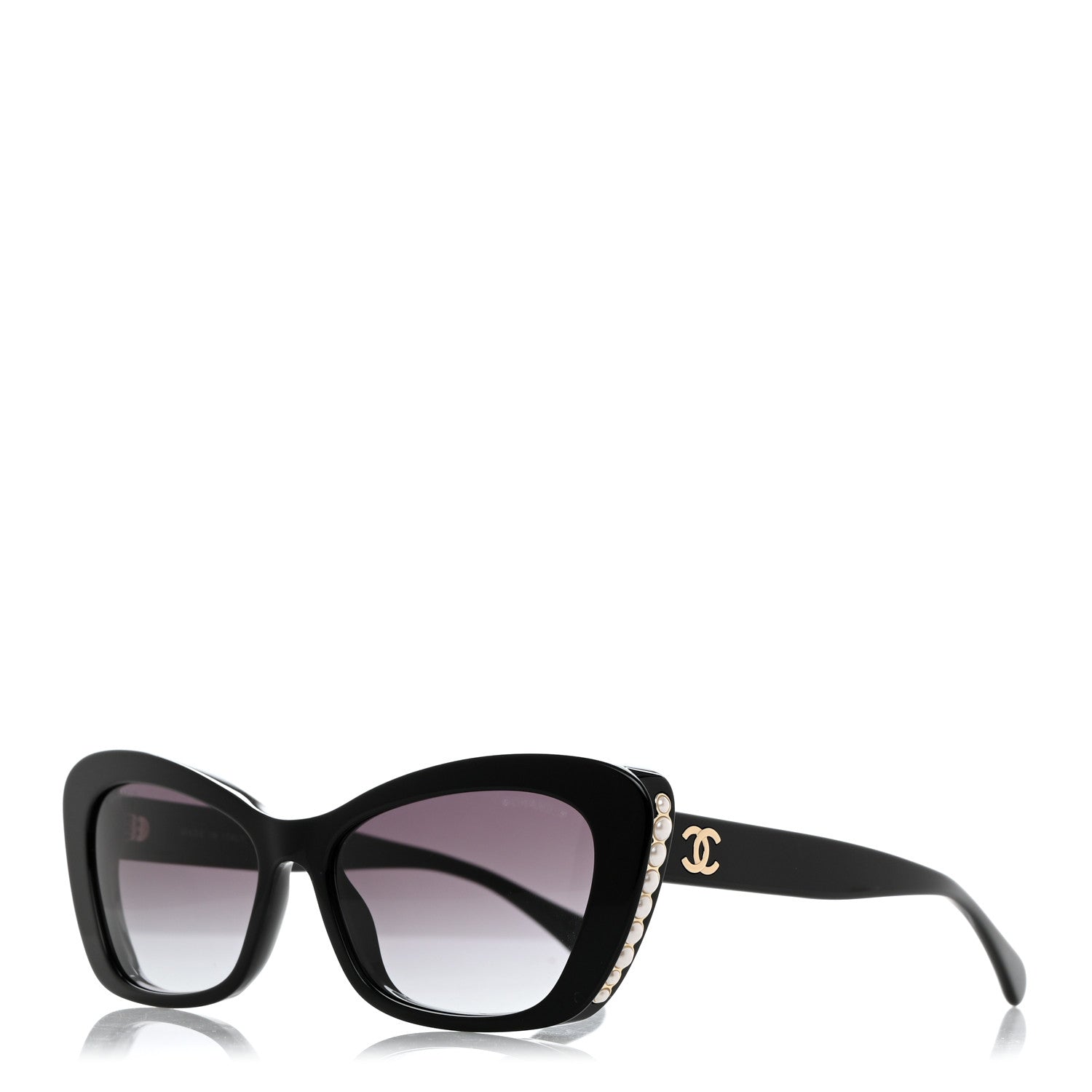Chanel Acetate Pearl Cat Eye CC Sunglasses 5481-H-A Black 1 of 8