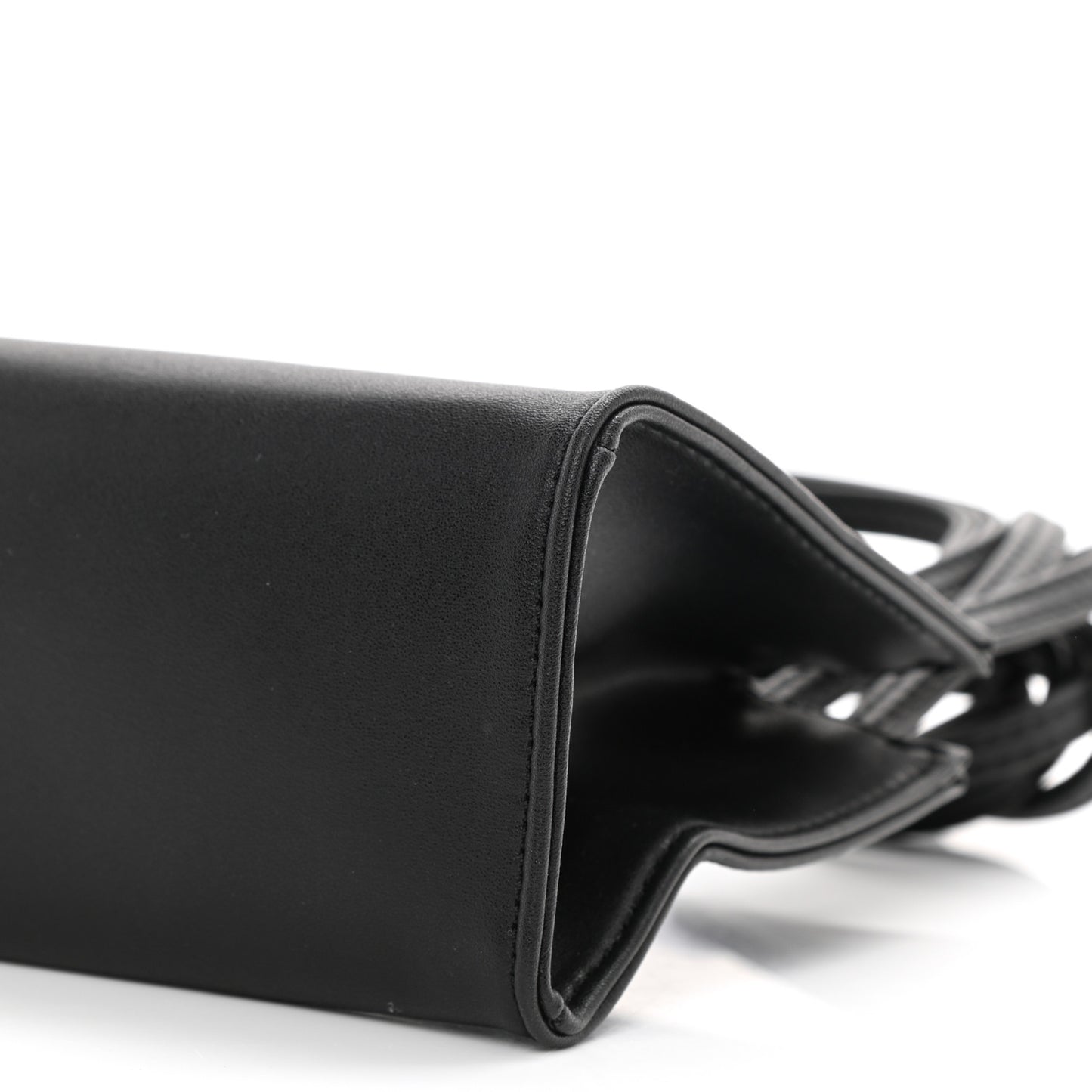 Vegan Leather Small Shopping Bag Black