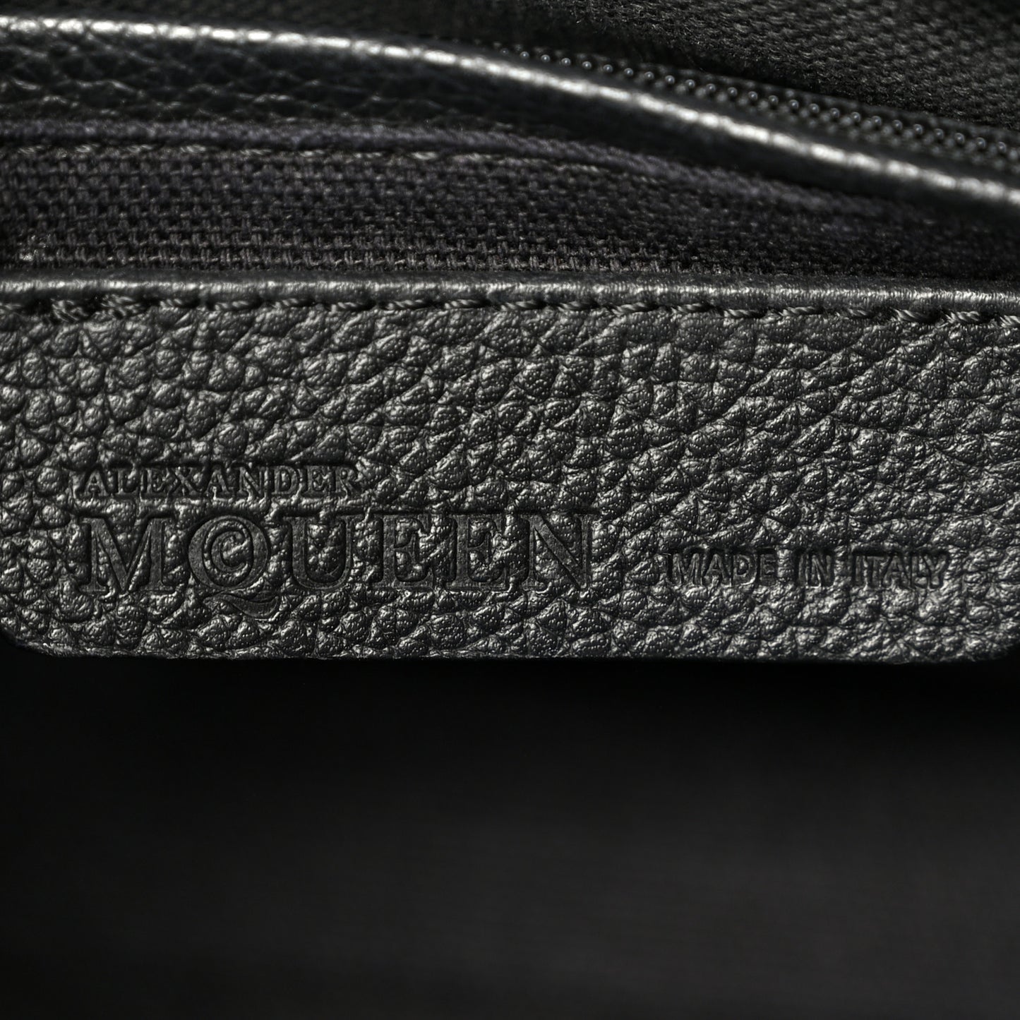 Pebbled Calfskin Mini Skull Padlock Zip Around Tote Black