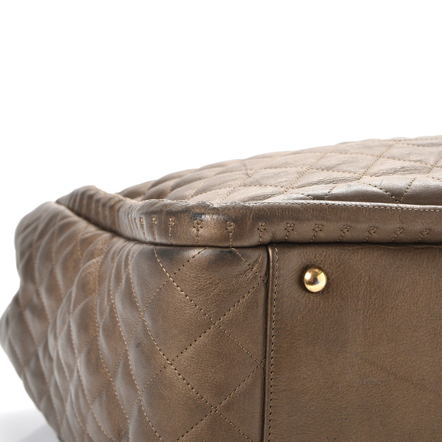 Chanel Metallic Calfskin Quilted Large Istanbul Tote Gold 8 of 12