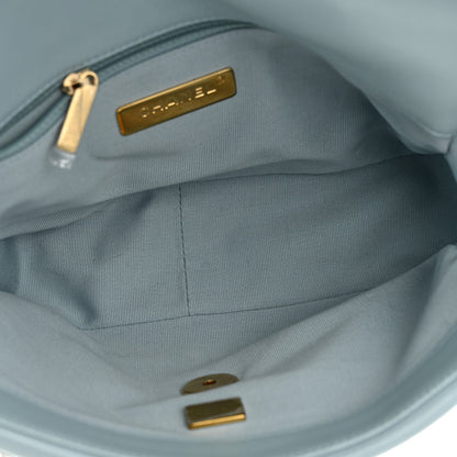 Chanel Lambskin Quilted Medium Chanel 19 Flap Light Blue 5 of 10