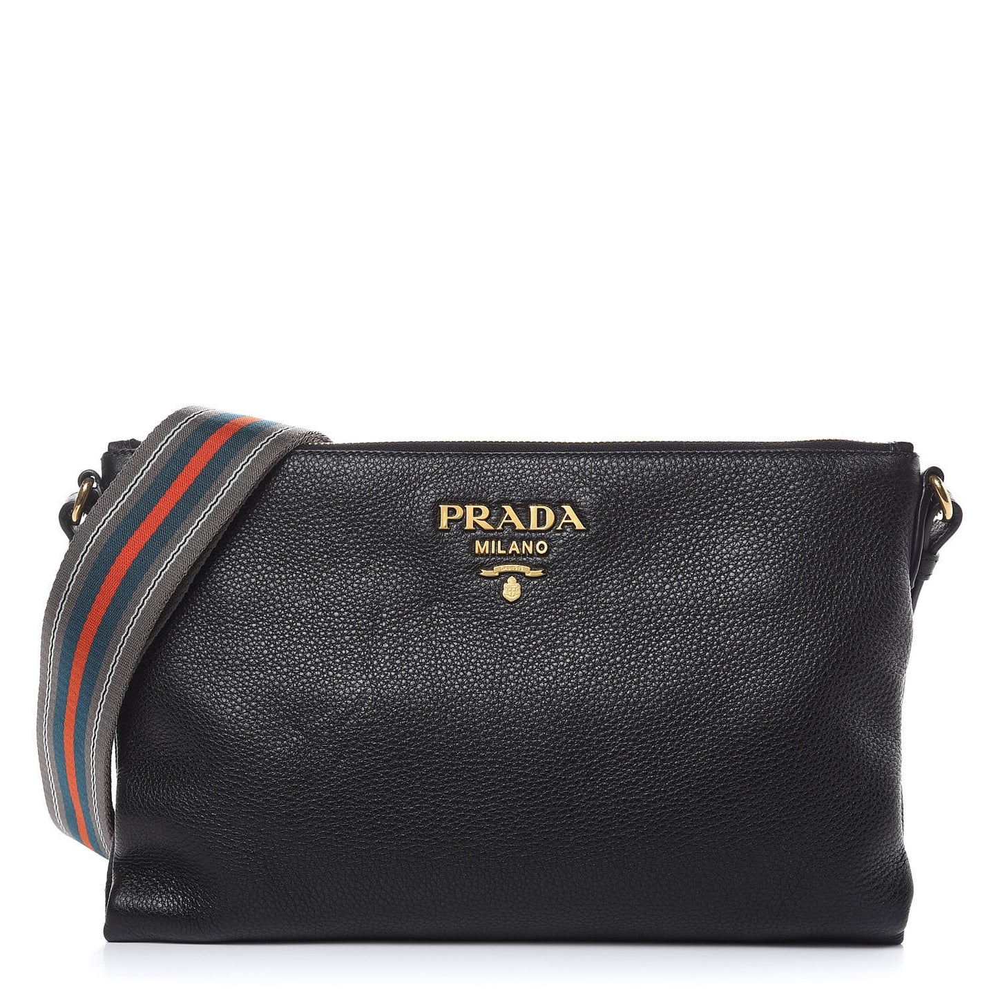 Vitello Daino Crossbody Bag Black