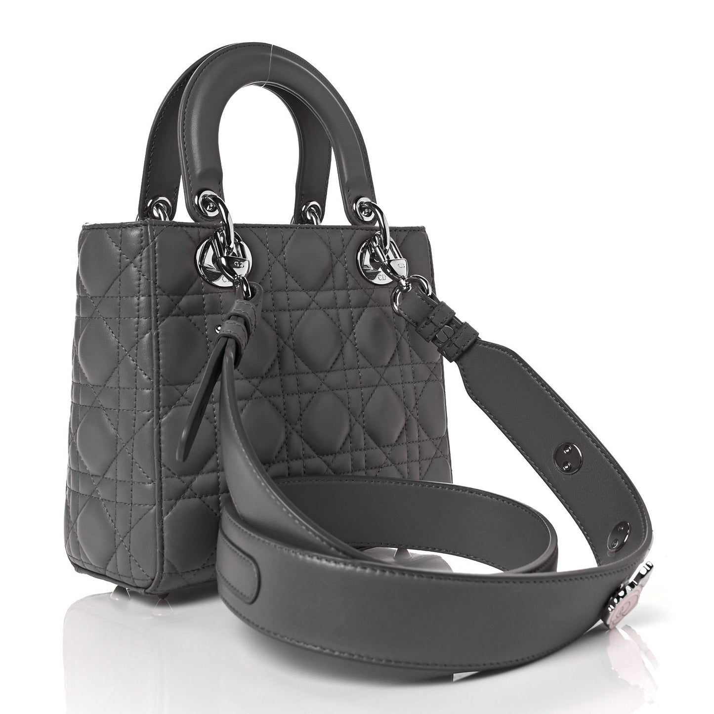 Lambskin Cannage Small My ABCDior Lady Dior Grey