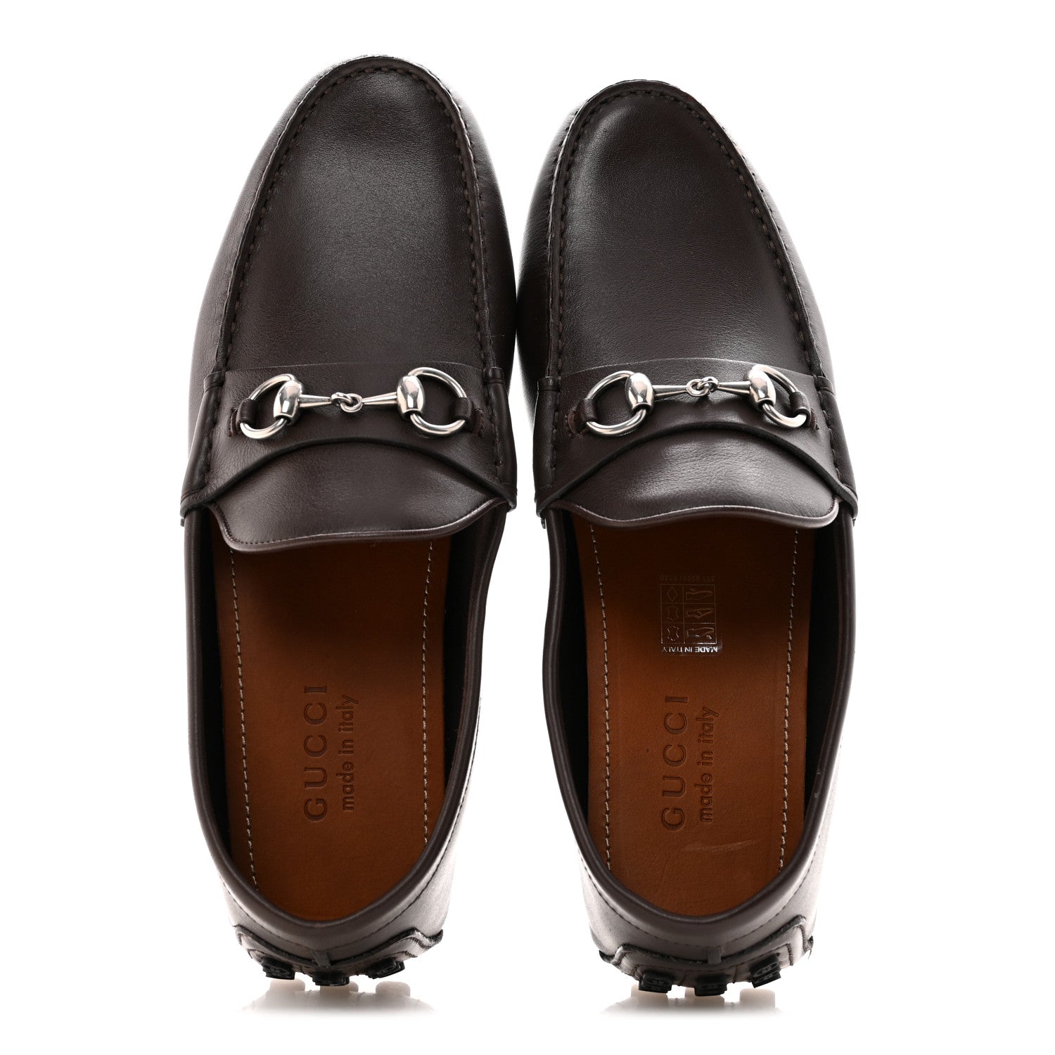 Gucci Calfskin Mens Horsebit Driver Loafers 8 Brown 2 of 10