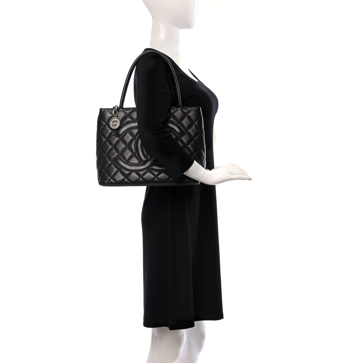 Chanel Caviar Quilted Medallion Tote Black 2 of 9