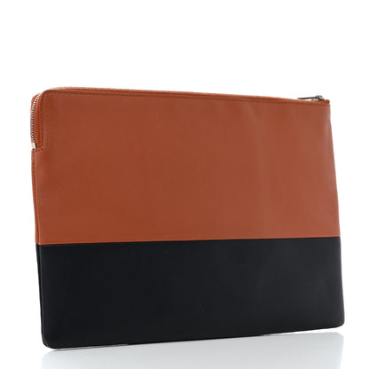 Celine Lambskin Bi-Color Solo Clutch Pouch Terracotta Navy 3 of 7