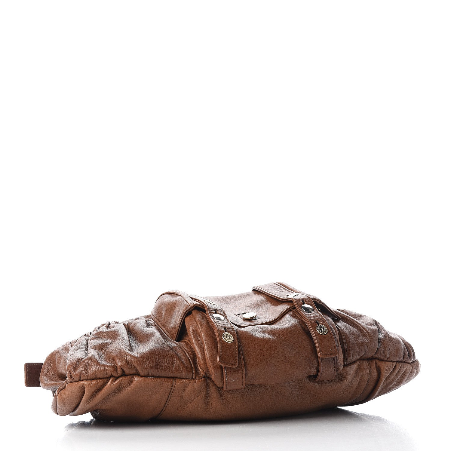 Saint Laurent Calfskin Large Mala Mala Horn Bag Cognac 3 of 8
