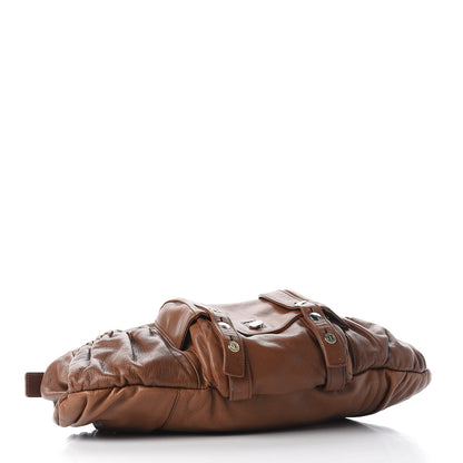 Saint Laurent Calfskin Large Mala Mala Horn Bag Cognac 3 of 8