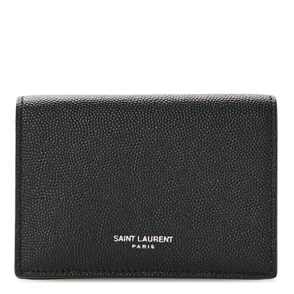 Saint Laurent Grain De Poudre Business Card Case Black 1 of 8