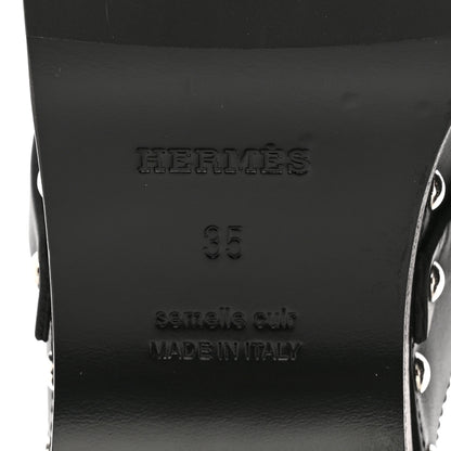 Hermes Calfskin Carlotta Mules 35 Black 6 of 11