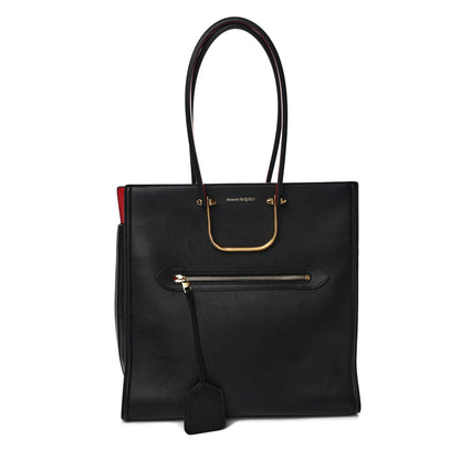 Alexander McQueen Calfskin The Tall Story Shoulder Bag Black Red 1 of 11