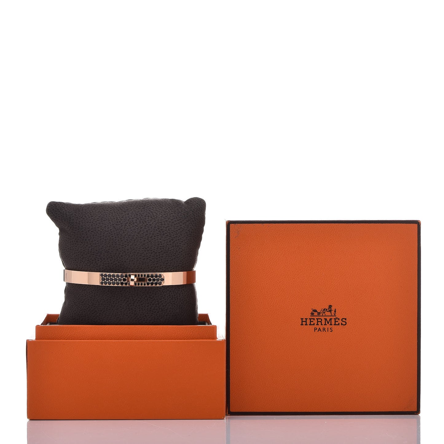 18K Rose Gold Black Spinel PM Kelly Bracelet SH