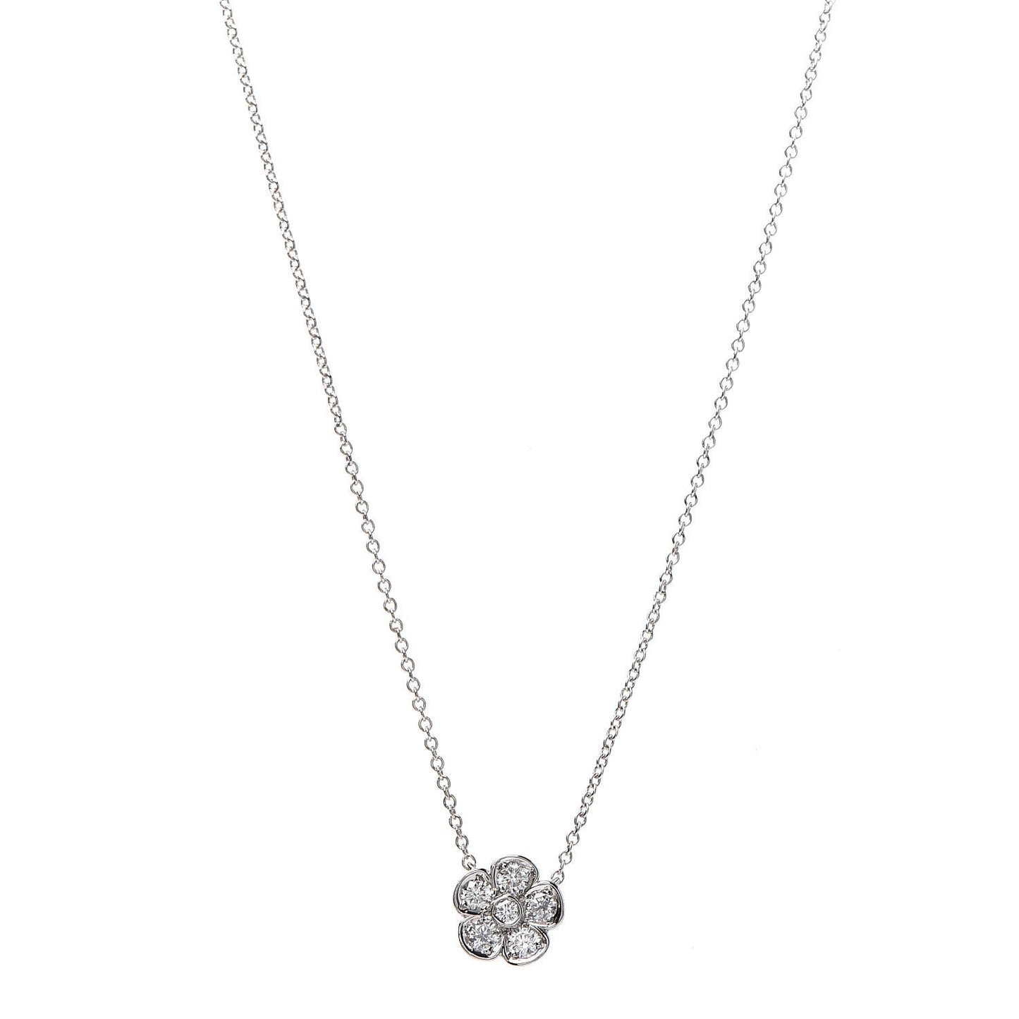 Platinum Diamond .28ctw Flower Pendant Necklace