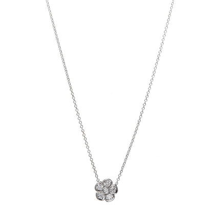 Tiffany Platinum Diamond .28ctw Flower Pendant Necklace 2 of 10