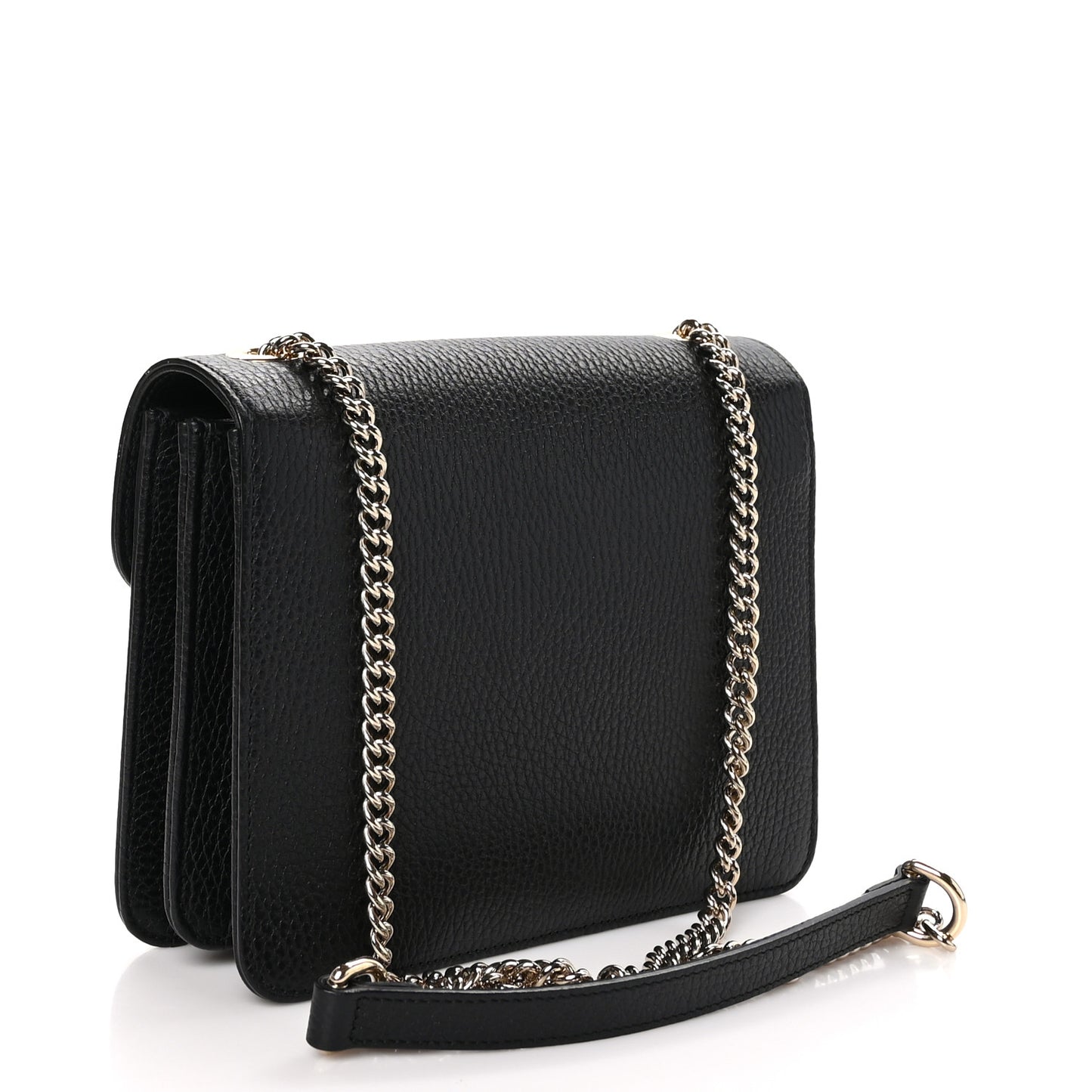 Dollar Calfskin Small Interlocking G Shoulder Bag Black