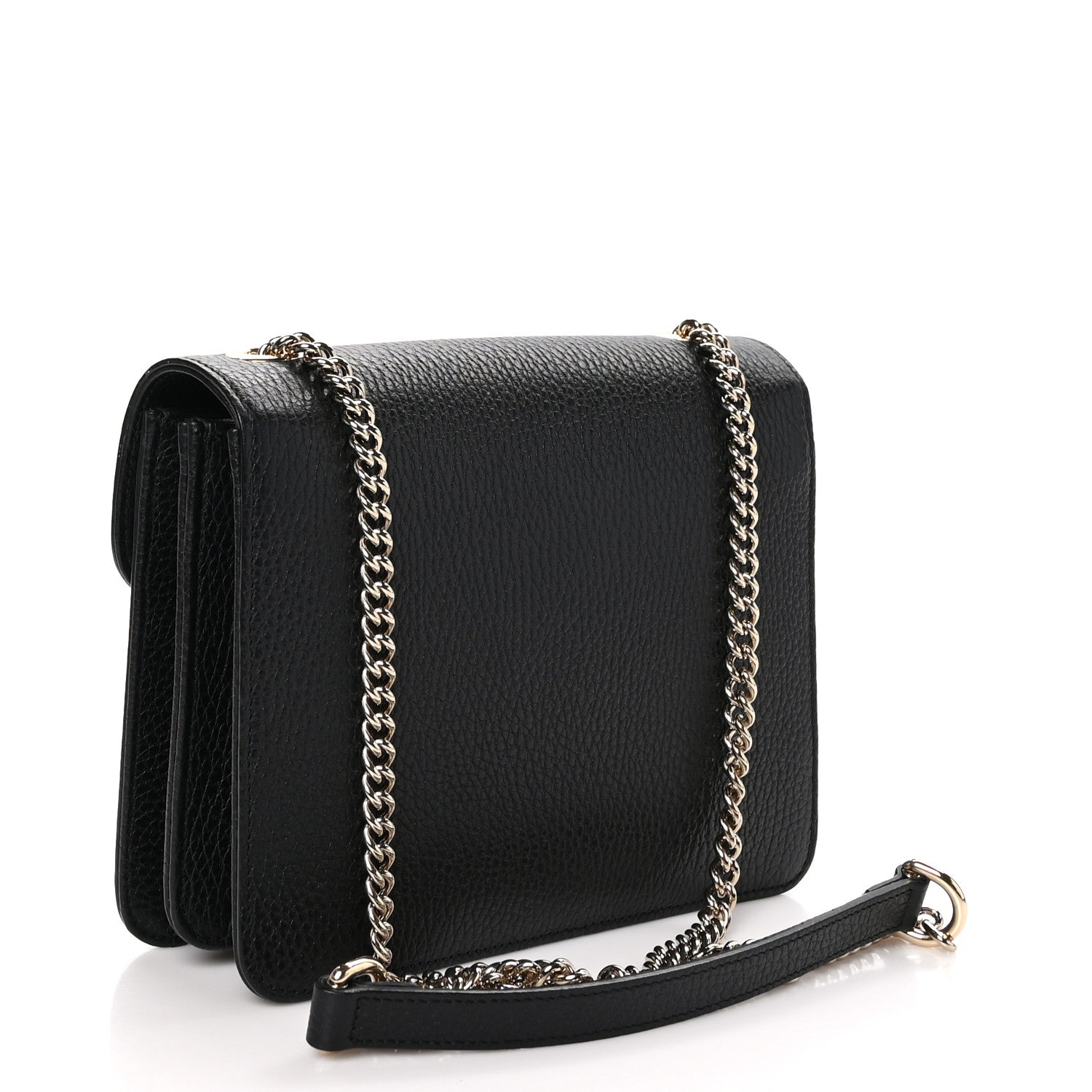 Gucci Dollar Calfskin Small Interlocking G Shoulder Bag Black 3 of 12