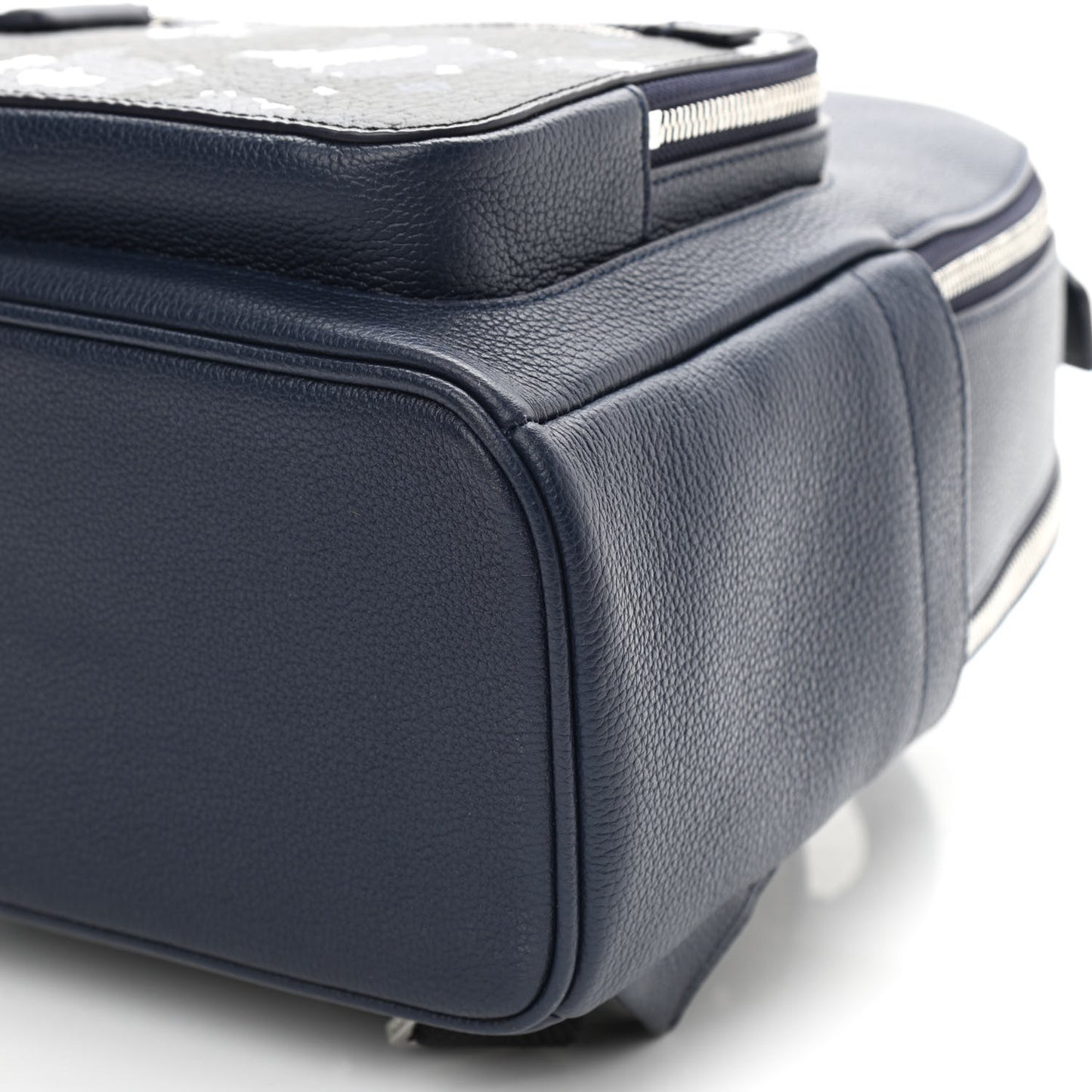 Calfskin Visetos Floral Leopard Klassik Small Stark Backpack Blue Black