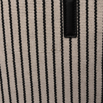 Saint Laurent Canvas Striped Toy Shopping Tote Grey Black 10 of 10