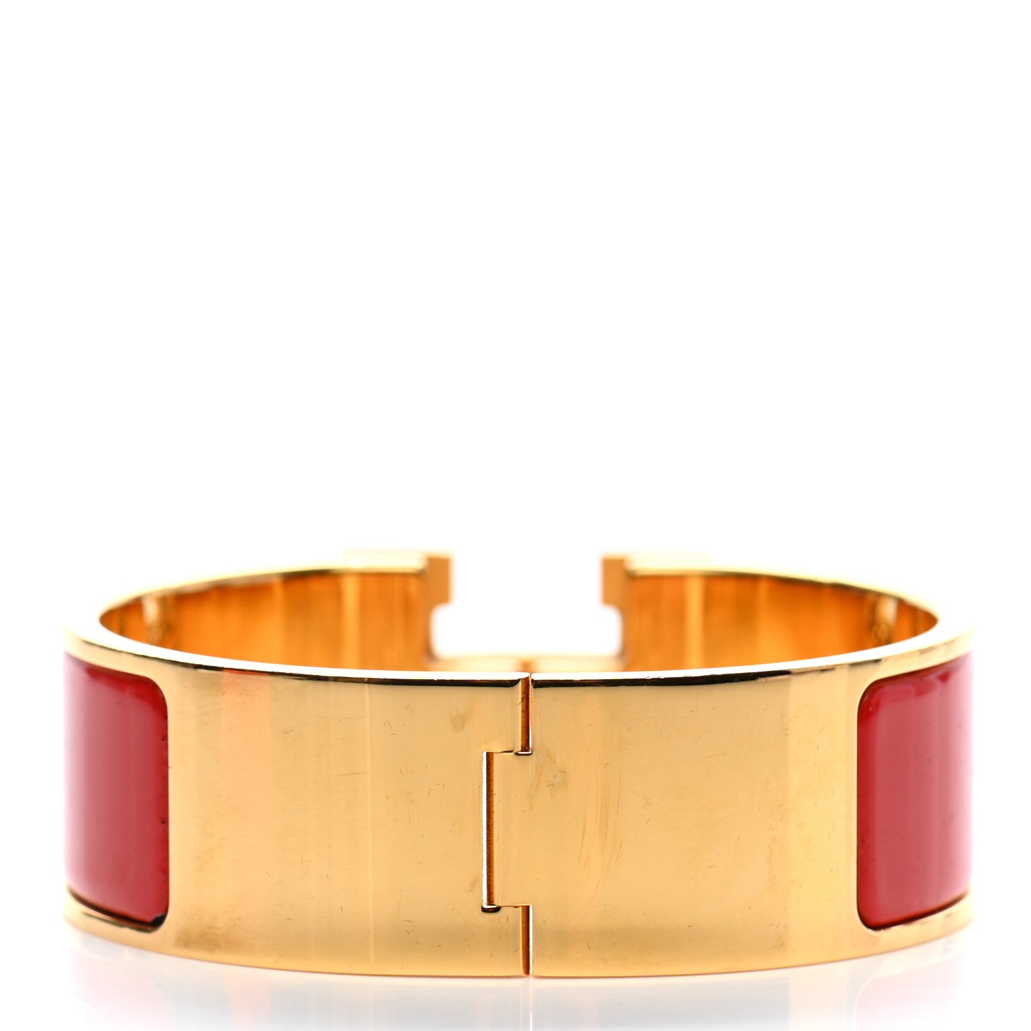 Hermes Enamel Wide Clic Clac H Bracelet PM Red 3 of 4