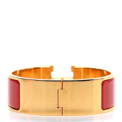 Hermes Enamel Wide Clic Clac H Bracelet PM Red 3 of 4