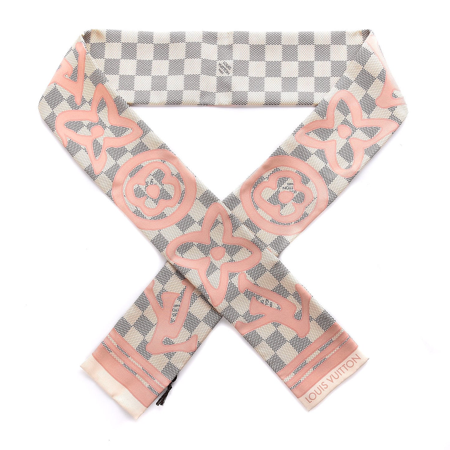 Silk Damier Azur Tahitienne Bandeau Rose Ballerine