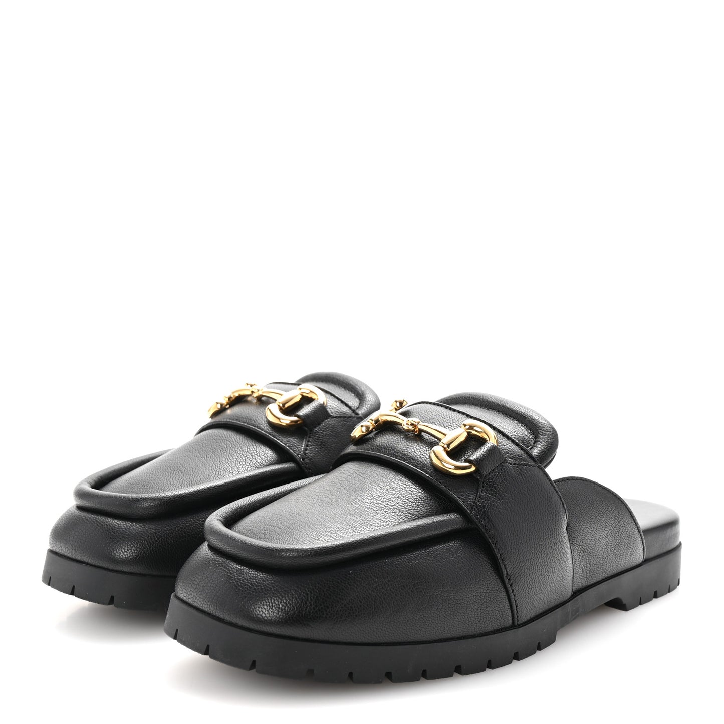 Goatskin Auroville Horsebit Mules 38 Black
