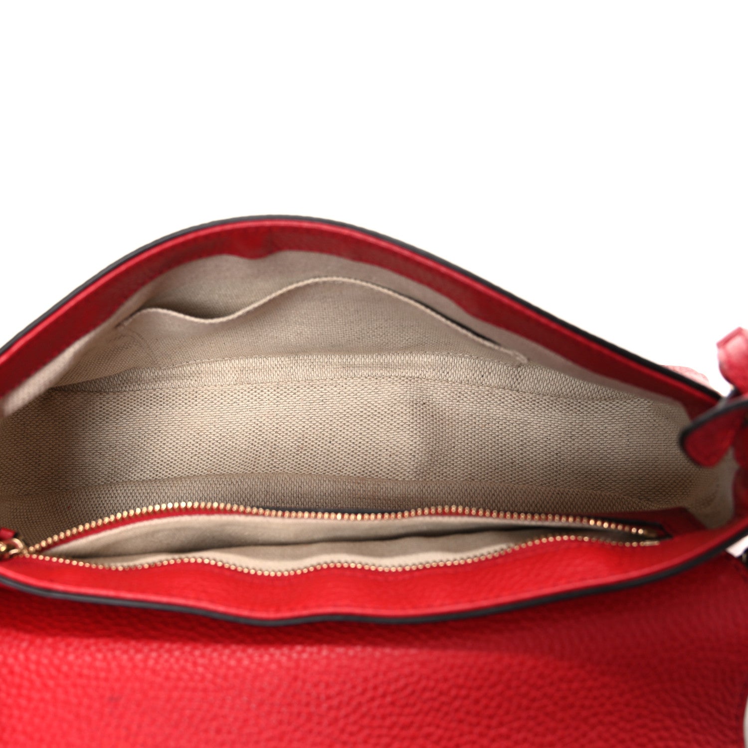 Gucci Pebbled Calfskin Medium Soho Flap Crossbody Vibrant Red 5 of 13