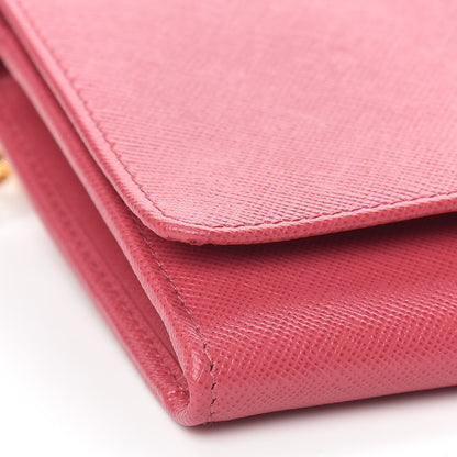 Prada Saffiano Metal Oro Chain Wallet Peonia 9 of 12