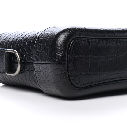 Chanel Calfskin Crocodile Embossed Small Gabrielle Cocodile Hobo Black 8 of 10