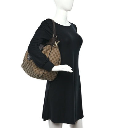 Gucci Monogram Web Medium Dressage Hobo Dark Brown 2 of 9