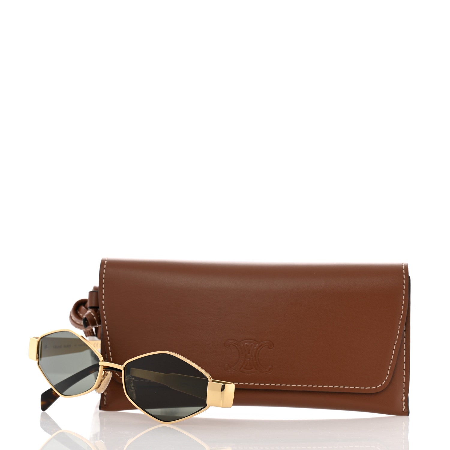 Celine Metal Triomphe 02 Sunglasses CL40254U Gold Green 7 of 7