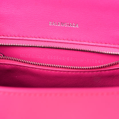 Balenciaga Shiny Box Calfskin Small Hourglass Top Handle Bag Acid Fuchsia 7 of 15