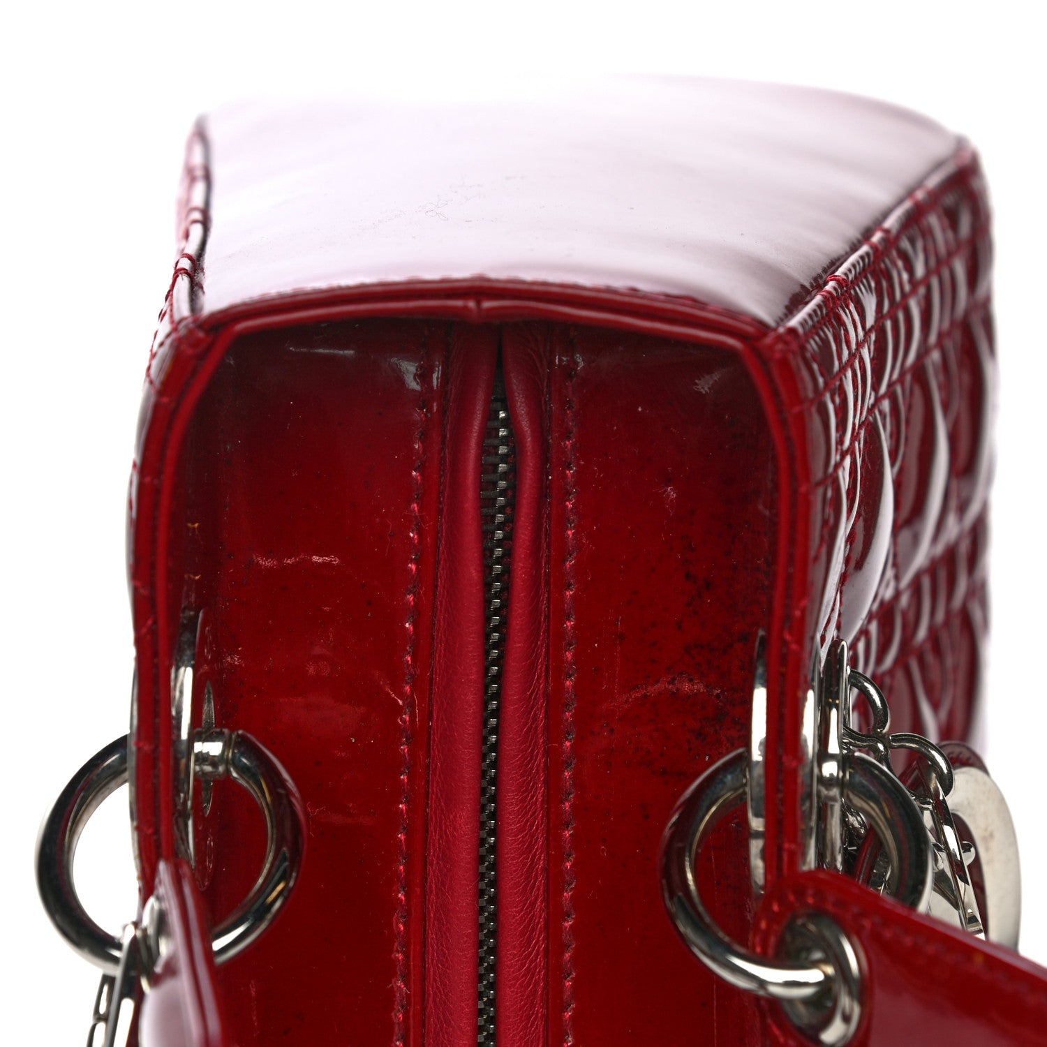 Christian Dior Patent Cannage Medium Lady Dior Red 11 of 13