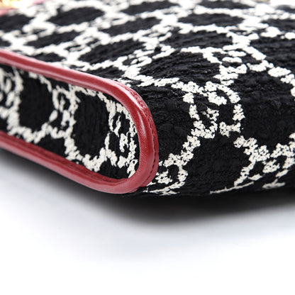 Gucci Tweed GG Monogram Large Rajah Chain Tote Romantic Cherry Black White 9 of 10