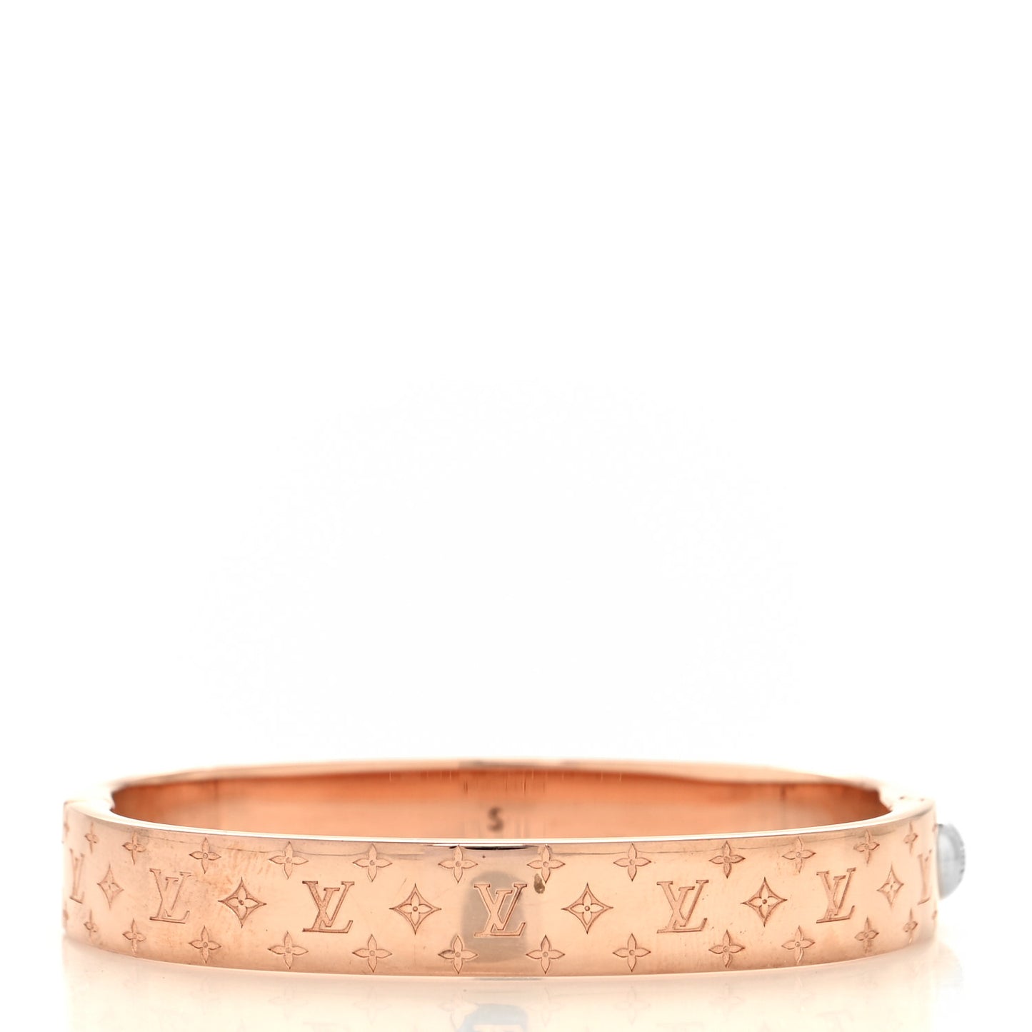 Brass Monogram Nanogram Cuff S Pink Gold